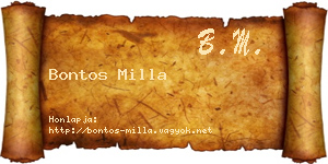 Bontos Milla névjegykártya